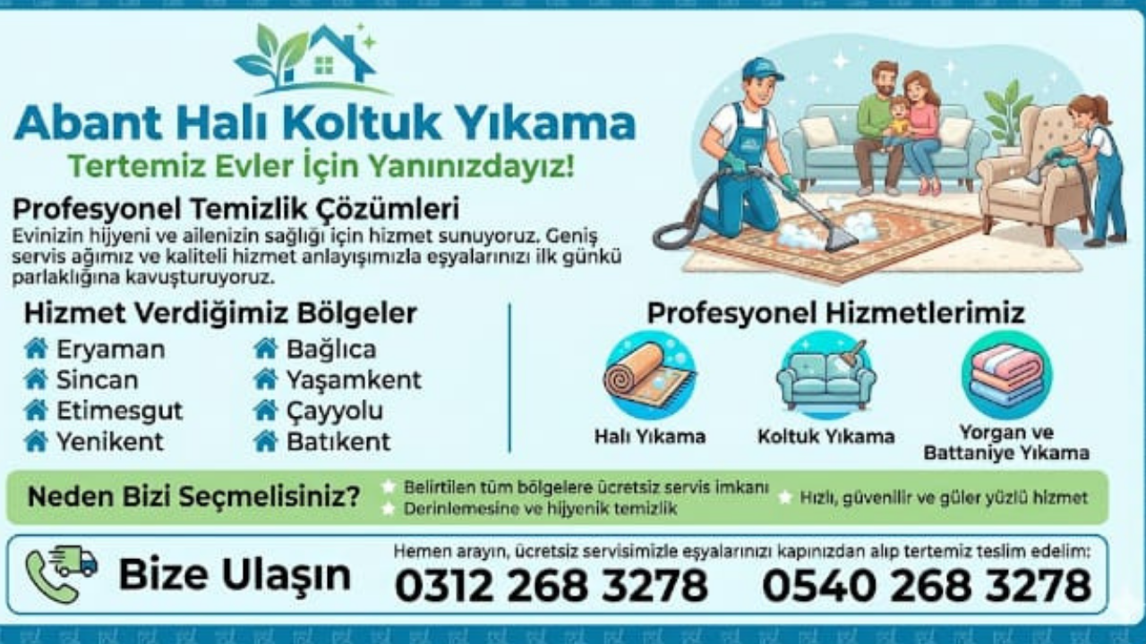 Sincan’da Halı Temizliğinde Dikkat Çeken Hizmet: Derinlemesine Temizlikle Fark Yaratıyor